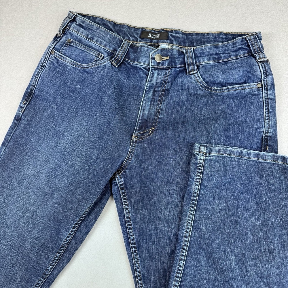 5.11 Tactical Defender-Flex Straight Jean Men 36x32 Blue Denim Workwear Stretch